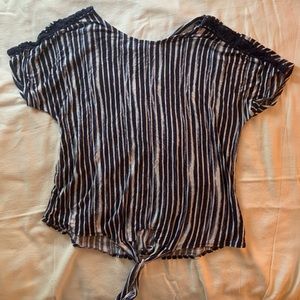 IZ Byer navy & white striped short sleeve